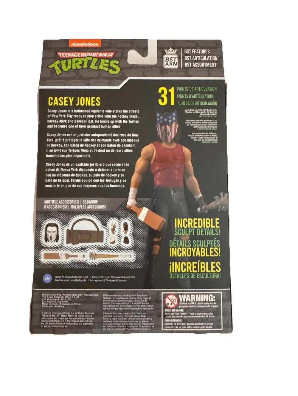 Loyal Subjects BST AXN Teenage Mutant Ninja Turtles Casey Jones Urban Legends